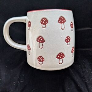 Gallery White Mug with Red Mushroom Design